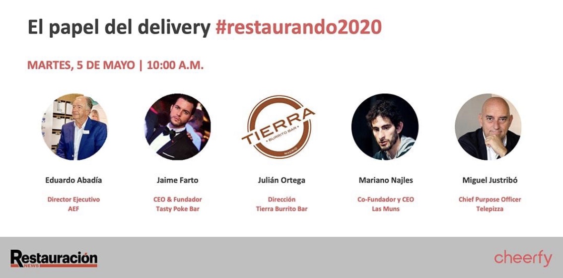 AEFranquicia's tweet photo. La A.E.F. Participa en la jornada “El Papel del Delivery “ #restaurando2020 organizado por la revista @RN_revista y @Cheerfy junto con @telepizza_es @lasmuns @TierraBurritos @tasty #franquicias #franquiciadores #franquiciados https://t.co/SwQaGlncjj