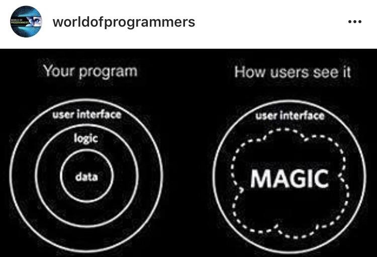 ZehraTRizvi's tweet image. Jokes Only Programmers (magicians) will get !
#ITJokes #ComputerProgrammingJokes #ComputerProgrammers #ProgrammersJokes #CodersJokes