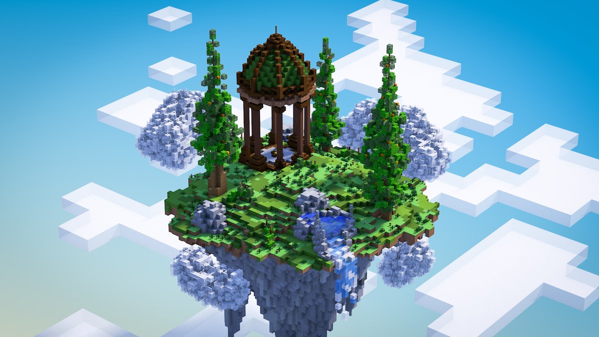 ➵ Small floating-island build I did on <a href="/BuildersRefuge/">Builder's Refuge</a> 
Another amazing render done by @Squarish777