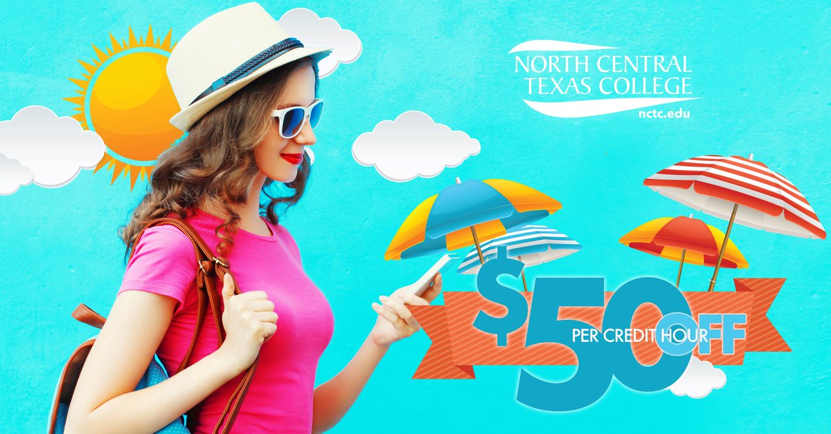 nctclions's tweet photo. Stay home, get some sun, and get ahead! Enroll in Summer I, II, or III today and save $50 per credit hour! https://t.co/HjoniMKEjW ☀️⛱😎

#SummerSave50 #NCTConline #StayHomeGetAhead

*promotion does not apply to dual credit courses https://t.co/BPRJqbWw9A
