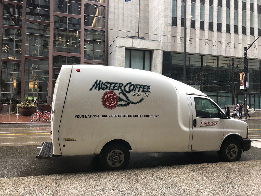 Jeeoredan's tweet photo. The Mister Coffee logo is the best / worst logo in the GTA. Prove me wrong. https://t.co/OQtvdSRD7H