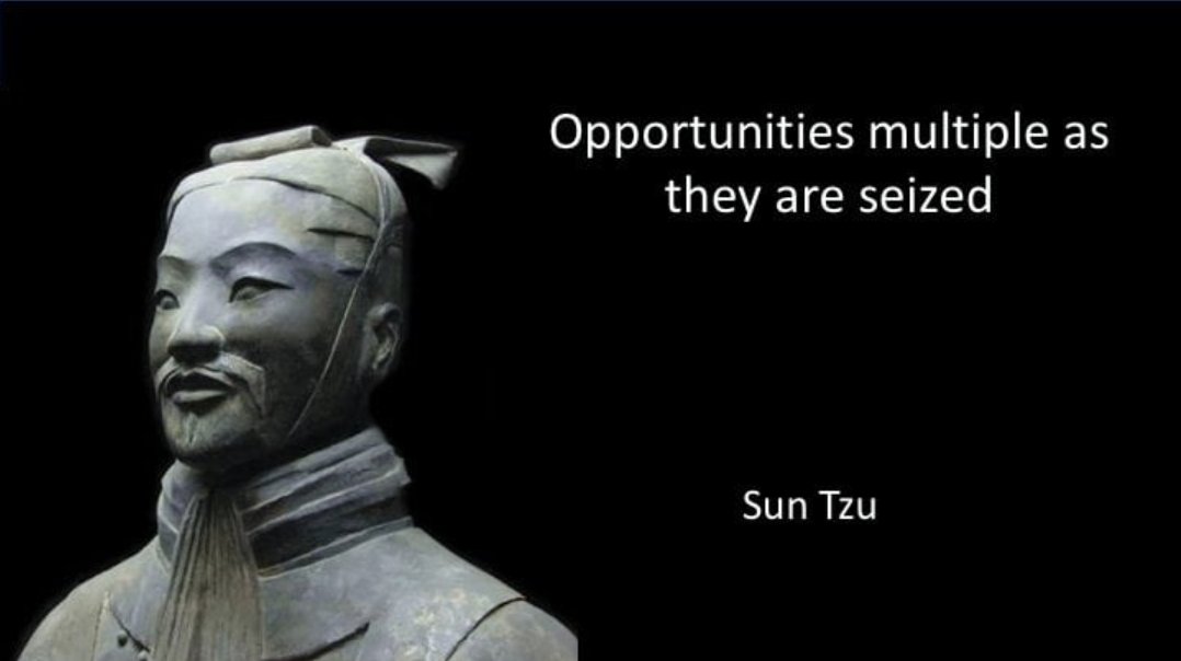 20/ While it is impossible to predict the future, there are clearly many opportunities to explore, in most cases out of necessity by now. And to quote Sun Tzu "opportunities multiply as they are seized".