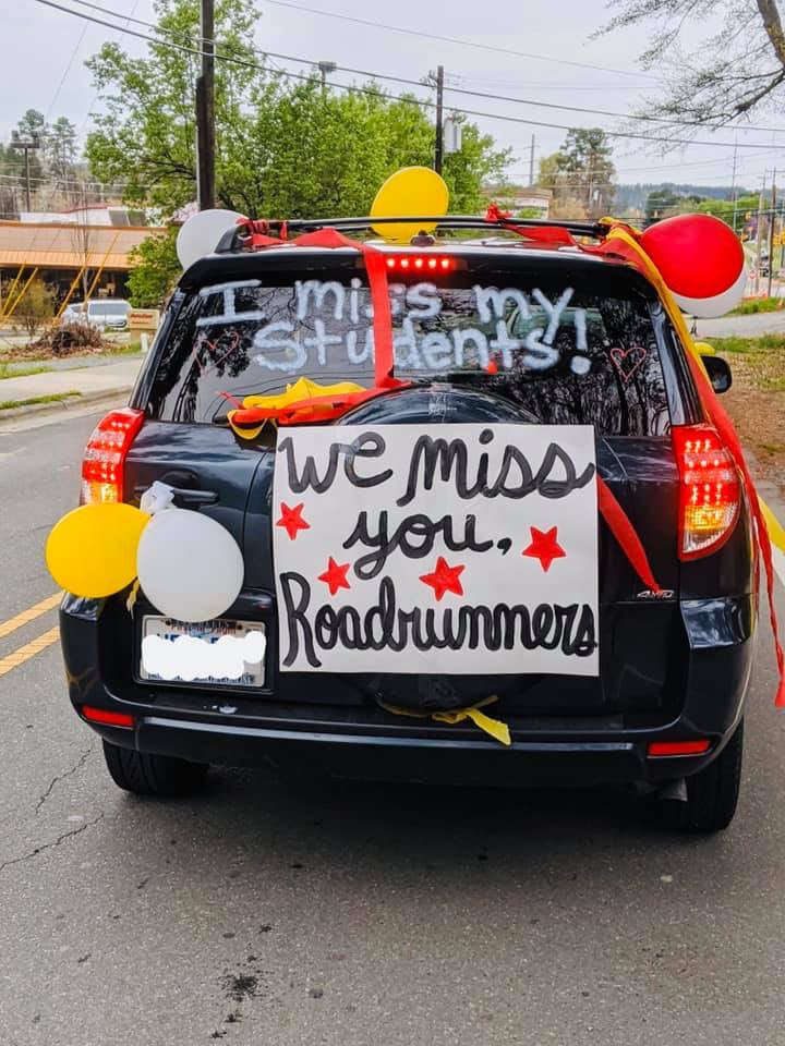 CounselorEES's tweet photo. Hey @johnkrasinski and @somegoodnews, here’s hoping next week is all about teacher appreciation! @EphesusElem is full of amazing educators who miss our students so much we made a car parade to see them! https://t.co/1prGPszx7H