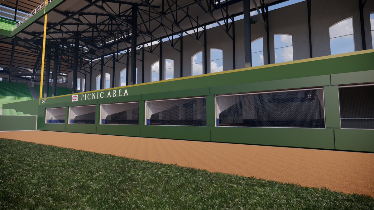 SportsBandbox's tweet photo. Grab a dog, a burger and a table then settle into the @Kingsford Picnic Area under the left field stands at old #ComiskeyPark. #TheComiskeyProject #Veeck #Virtual #Ballpark #grilling https://t.co/xaOsze3cif