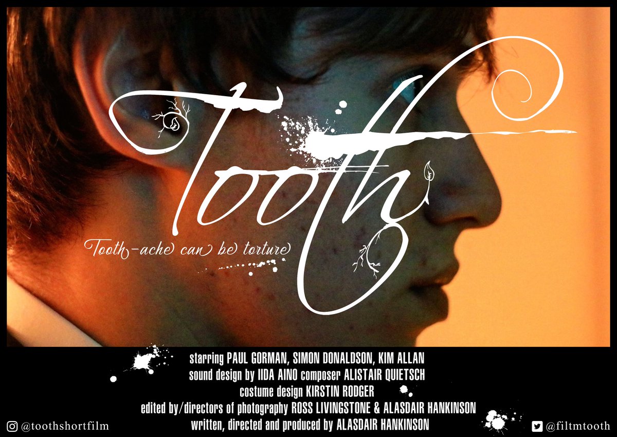'Tooth-Ache can be Torture'

Coming Soon...

#Tooth #ShortFilm #MakeFilmsinScotland #PracticalFX #Film #FilmFestivals #Film101 #JustMakeTheThing #FilmPoster #PeopleMakeGlasgow #Kickstarter
