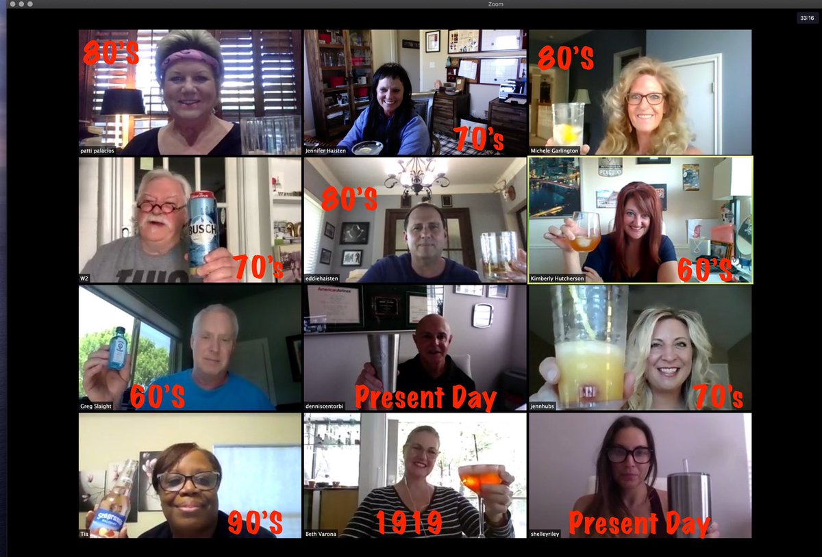 GlobauxSource's tweet photo. Through the decades, ode to mixologists: when in quarantine you must find fun ways to interact with your team! Time period drinks with hair to match seemed very appropriate. The Globauxsource team provides itself on its fun and innovative interactions!
#quarantine #quarantinelife https://t.co/4ALO4rjUAf