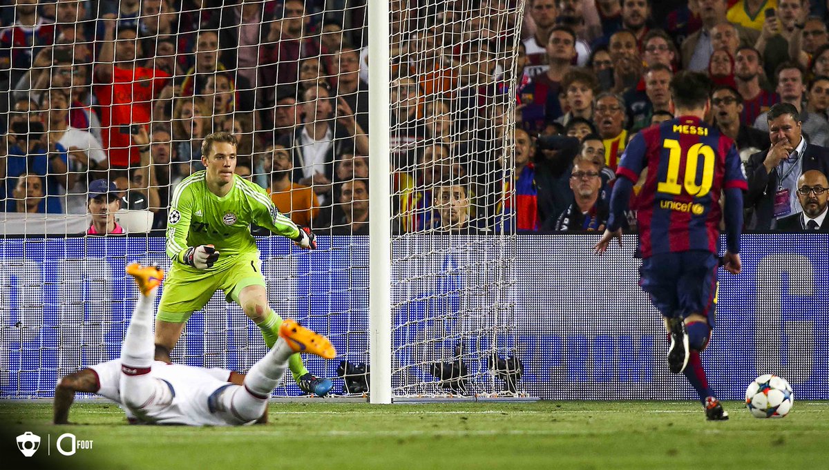 ActuFoot_'s tweet photo. Il y a 5 ans jour pour jour, Lionel Messi brisait les reins de Jérôme Boateng. 😱 https://t.co/cLkqNorBX7