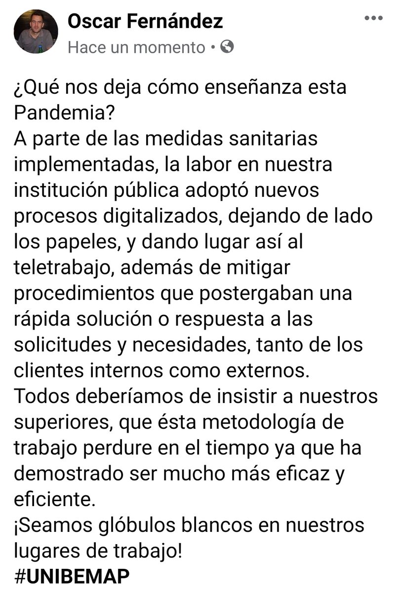 oscarfsilvera's tweet photo. ¿Qué nos deja cómo enseñanza esta Pandemia?
#UNIBEMAP @SebAcha @Lau_Areco https://t.co/iCaqNmCUam