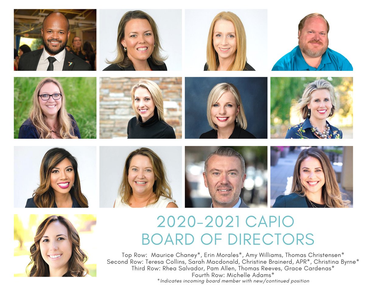 CAPIOTweets's tweet photo. CAPIO is pleased to announce the newly elected board members who will join the continuing board members for the 2020-2021 year.  CAPIO’s Board of Directors is elected by the membership each spring. #wearecapio #capiostrong #capio2020 https://t.co/9rPh4nAtUY