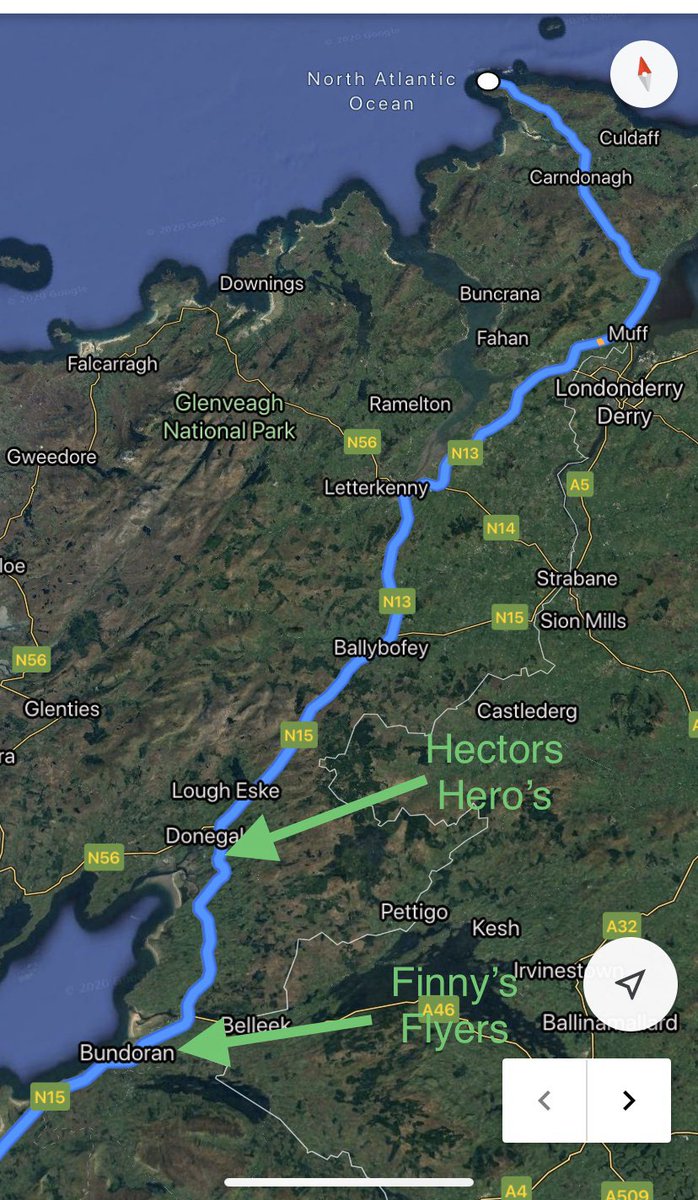 So at the end of day two both teams made it up to Malin Head and are now on the way back down. We also have a new leader, Finny’s Flyers have now taken up the lead and are camped on the beach in Bundoran for the night! #Malinandback <a href="/KieranMcC_SS/">Kieran McCarthy</a> <a href="/germccarthy74/">Ger McCarthy</a> <a href="/DohenyLadiesGFC/">Doheny Ladies GFC</a>