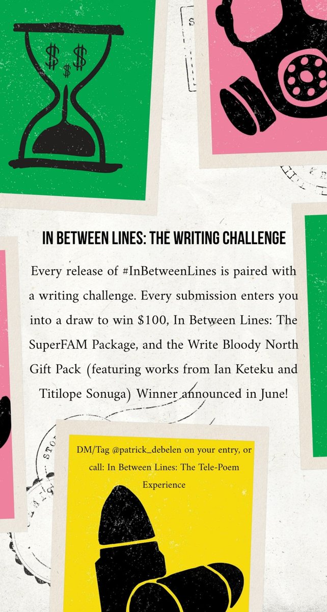 Patrick_deBelen's tweet photo. Not that yall were in it for the money - but either way send em if you got em. Just want to show you how much the #FearwriteChallenge entries meant to me! #InBetweenLines https://t.co/4BbmLT79Tv