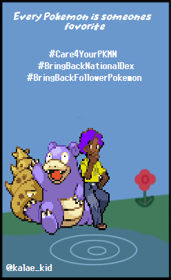 kalae_kid's tweet photo. @Pokemon I'm glad that the expansion passes are soon to bring 200+ mons back, but it would be great if everyone was here!
Please #BringBackNationalDex #BringBackALLPokemon
let us #Care4OurPKMN #BringBackFollowerPokemon and
#AddRefreshToCamp Here's to bringing them all back! https://t.co/wGnSkjrT9c