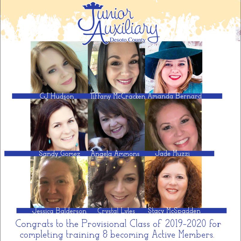 JAofDeSoto's tweet photo. Congratulations to the brand new active members of Junior Auxiliary of Desoto County! These ladies have worked hard to complete all of the requirements during their time as provisional members! Each and everyone has a heart for their community!! We are better with each of them!💙 https://t.co/UgrRAMioyF