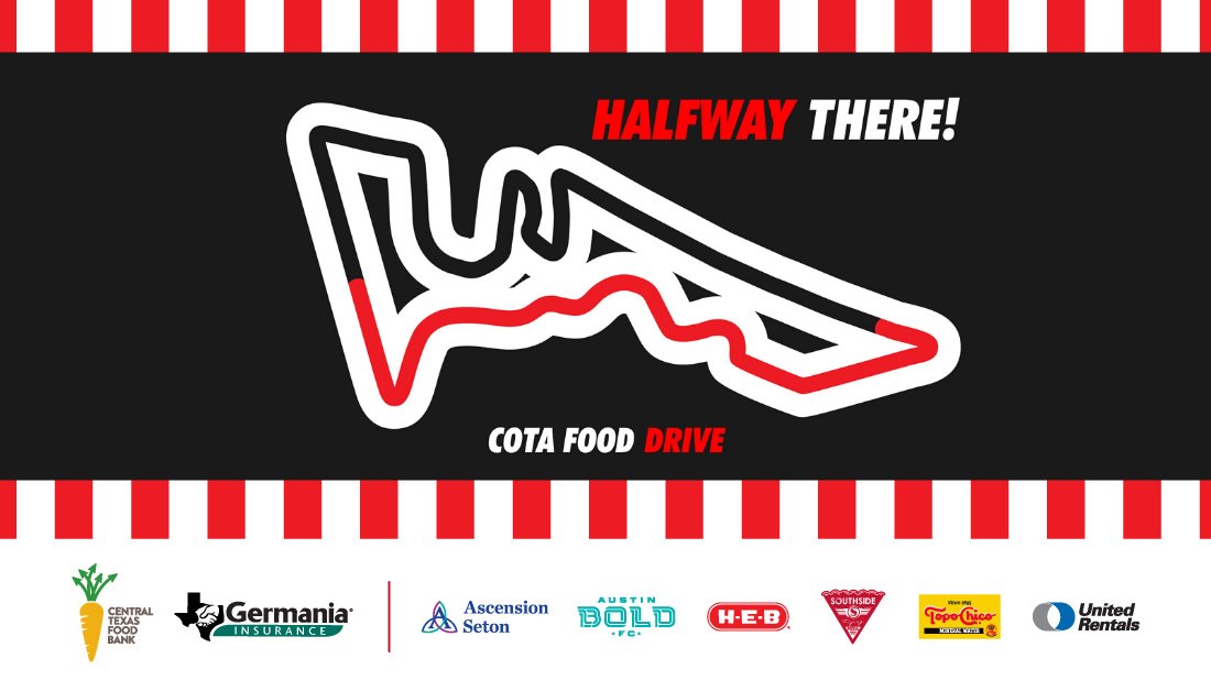 $𝟱𝟬,𝟬𝟬𝟬 𝗜𝗡 𝗙𝗜𝗩𝗘 𝗗𝗔𝗬𝗦! Y'all rock.

Let's keep it going. Chip in for the <a href="/CTXFoodBank/">CentralTexasFoodBank</a> and join us on Sunday for a parade lap around the track!

Donate➡️ bit.ly/2StX94t

#GivingTuesday
