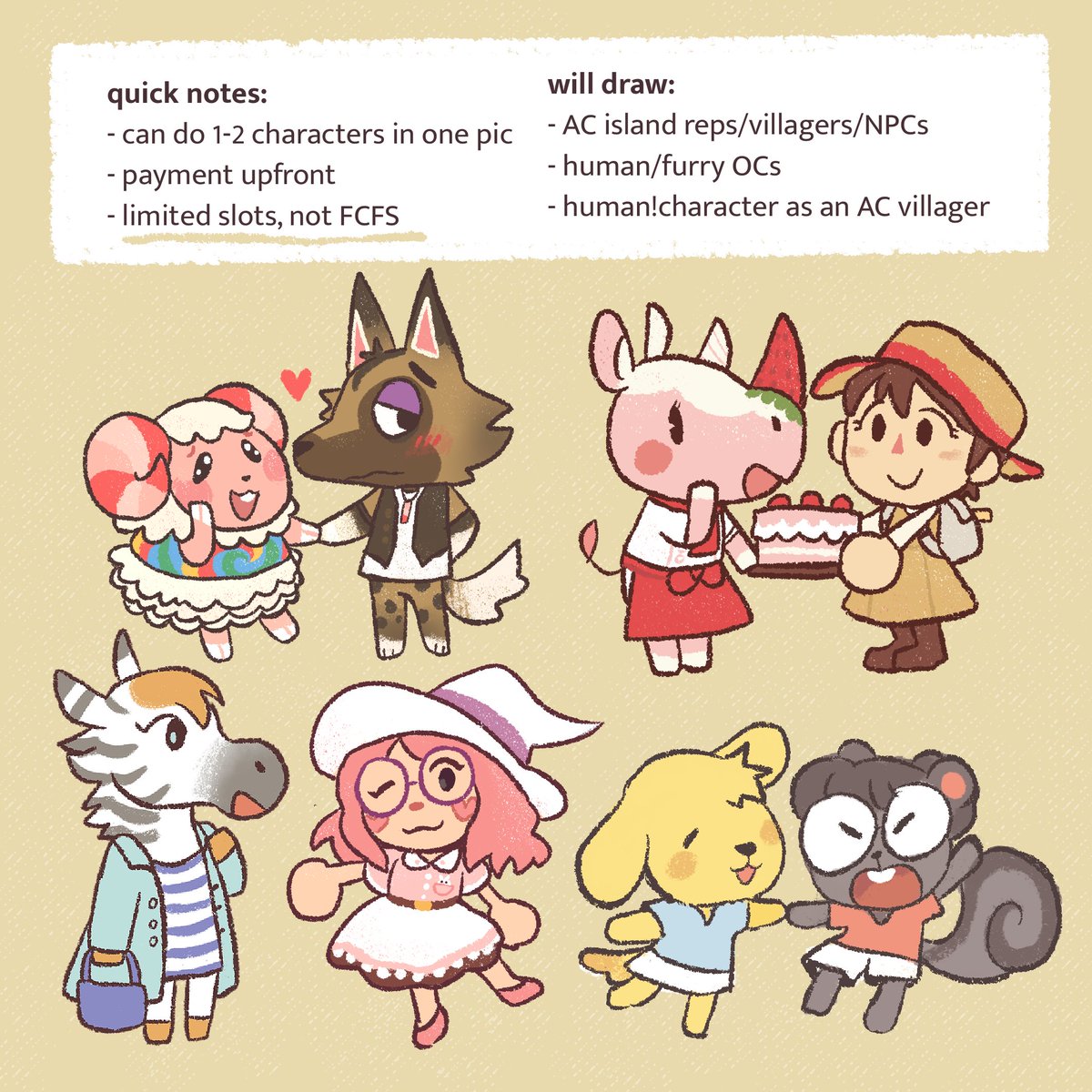 good evening!! commissions are open for a short while, for ACNH items and real money!!   https://laughingbearcomm.weebly.com/   please check out my site if you're interested! ;v;