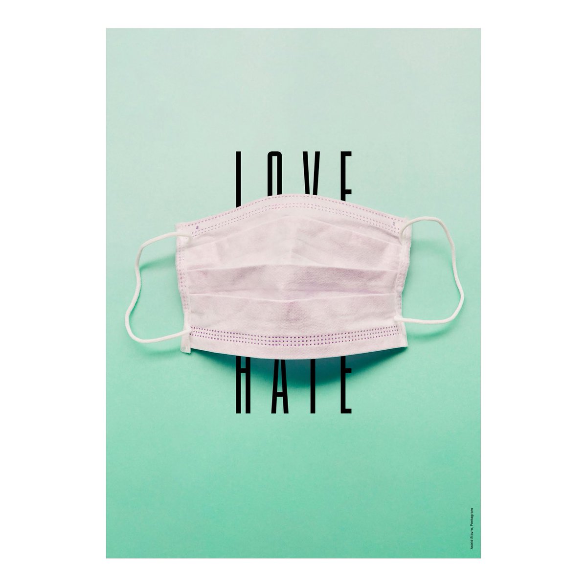 AstridStavro's tweet photo. Love Hate poster designed for #wallpaperpostercampain #coronavirus #covid19  @wallpapermag @pentagram https://t.co/QvdnjAghst