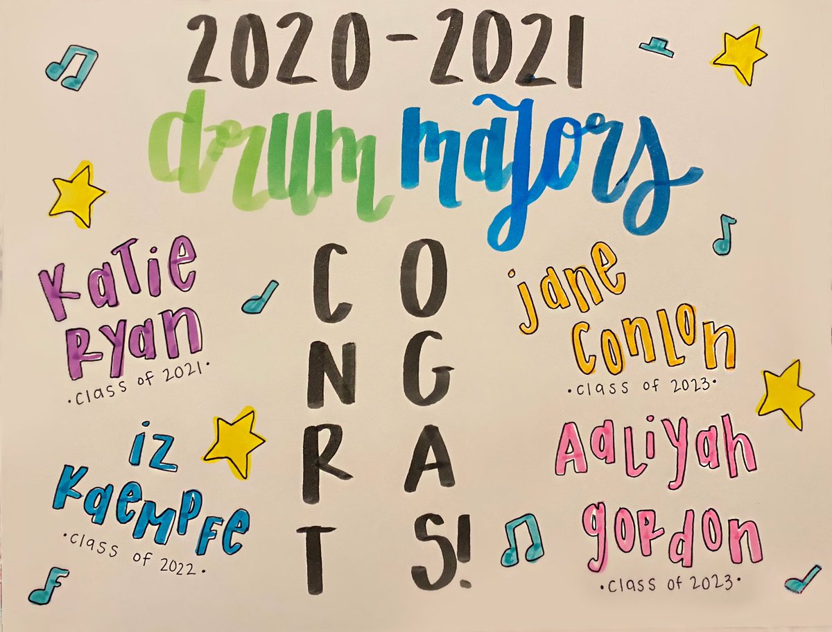 Congratulations to the 2020-2021 drum majors!