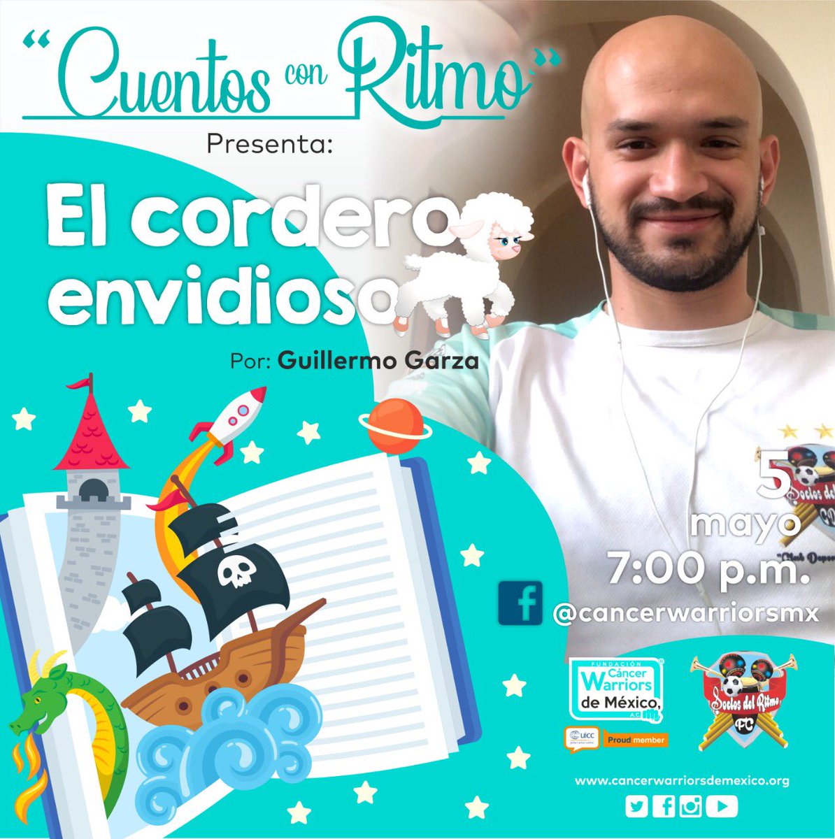 funsamex_org's tweet photo. No se pierdan hoy a las 7 pm la historia de "El cordero envidioso", ¡una gran fábula que nos enseñará sobre la #generosidad y #agradecimiento! Contada por @GarzaMoncivais integrante de los @sociosdelritmo_ 🎼✌️ vía nuestro Facebook #CuentosConRitmo https://t.co/QUG0ga2Icc