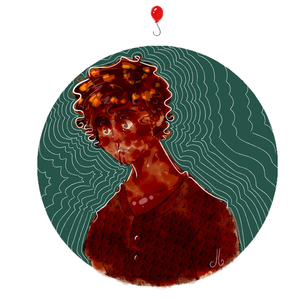 worm_bliss's tweet photo. Idk how to paint blood IM SORRY!! #itchapter1 #bevmarsh #beverlymarsh https://t.co/V8nOsJaPxQ