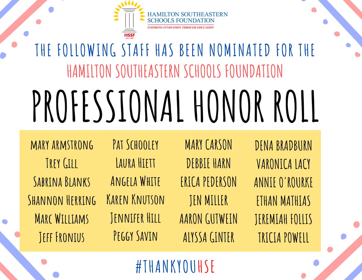 hsefoundation's tweet photo. Today, these @HSESchools educators were nominated by families who want to say #ThankYouHSE for going above and beyond for their students. 

Nominations will be highlighted on our social media &amp; website, and includes a personalized certificate.  

https://t.co/fsdPgWUtrM https://t.co/qNR6KUblrq