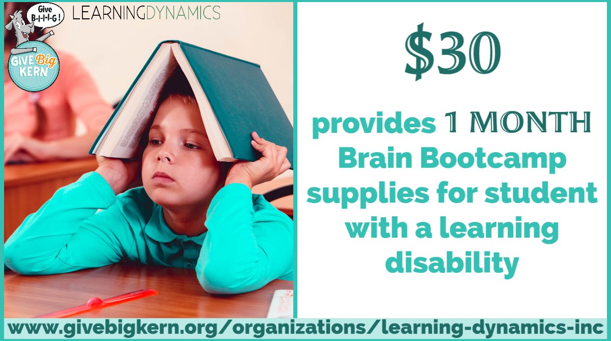 learndynam's tweet photo. You can make a BIG impact with your donations during #GiveBigKern . It just takes $30 to provide 1 MONTH of supplies to a struggling student. Take 5 minutes &amp; visit https://t.co/AAm0bGdO9A to help someone with a learning difference https://t.co/WQXSrv3UEP