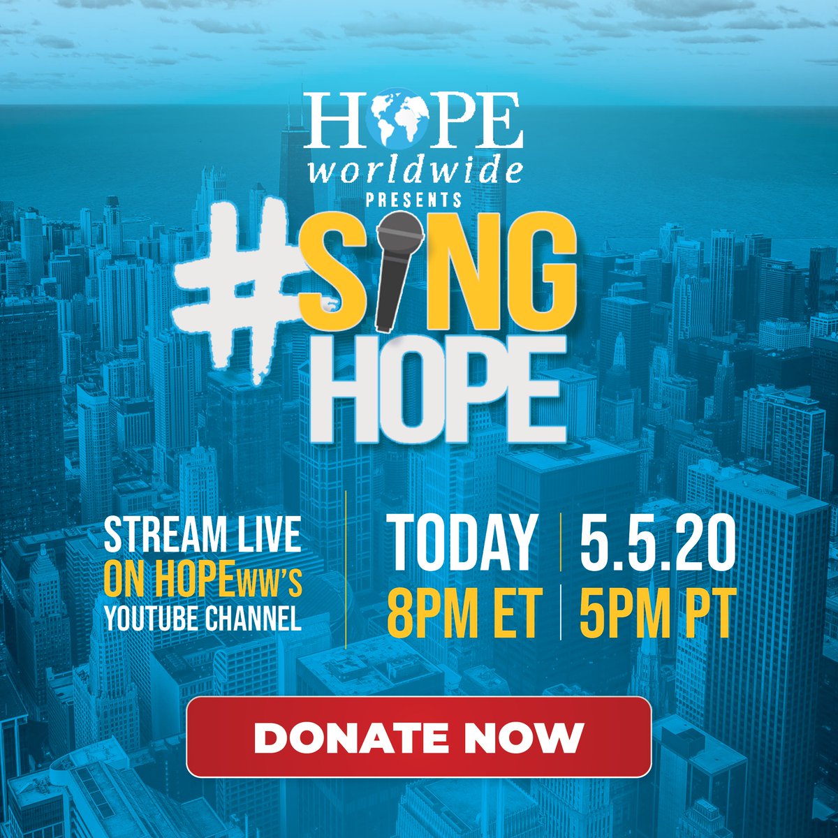 HOPEworldwide's tweet photo. We’re only an hour away from #SINGHOPE, our COVID-19 relief benefit concert.
Watch Here: https://t.co/kBqDGAfR2K
Donate Now: https://t.co/6rv926igXe https://t.co/SnqjrhcxZh