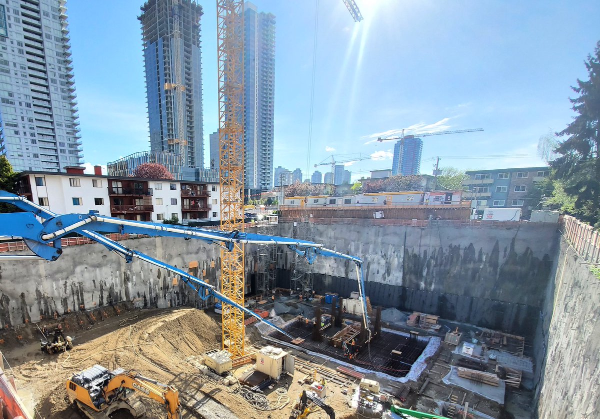 BosaConstruct's tweet photo. Poured 770 meters of concrete for the core foundation at Maywood!

#BosaConstruction #AxiomBuilders #IntracorpHomes #maywoodonthepark https://t.co/S029YoGgN7