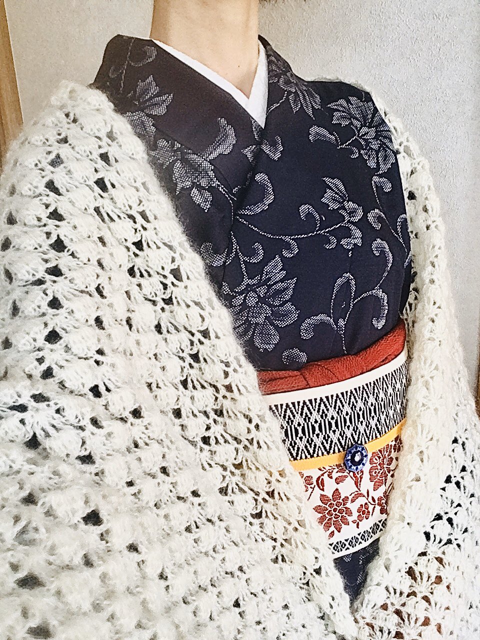新品】纏 ten Matohu マトフ まとふ 衿ショール 和装コート膝掛け 