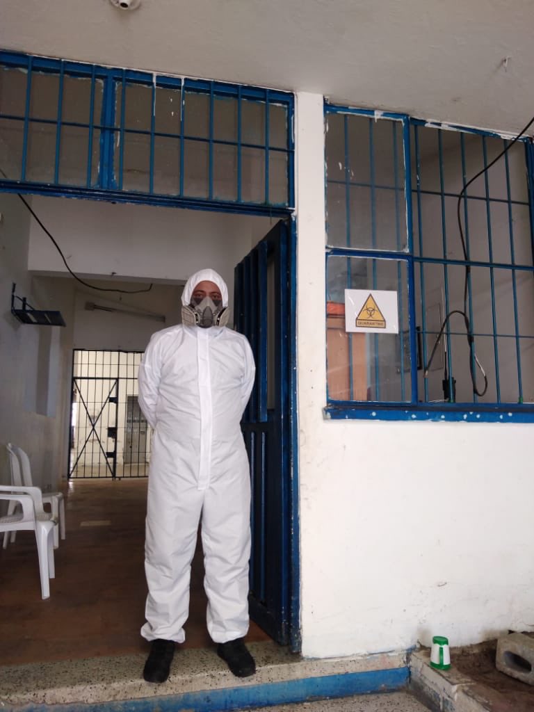INPEC_Colombia's tweet photo. Usando diferentes técnicas se adelantan procesos de desinfección y protección en los Establecimientos Carcelarios del país. #InpecPreviene https://t.co/pm3aoTgx7n
