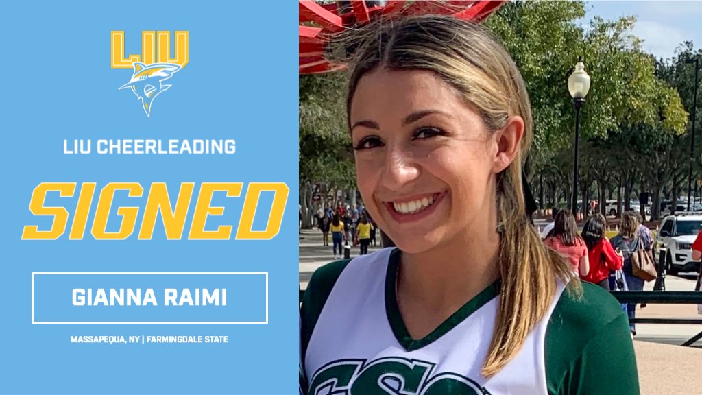 Please welcome our newest shark @gigiraimi to our 2020-2021 Team! Gianna is a transfer student-athlete from @fsccheer &amp; we are so excited to have her a part of the #SharkFamily 🦈 #FINSUP #LIUcheer #SharkingDale #longislandstrong
