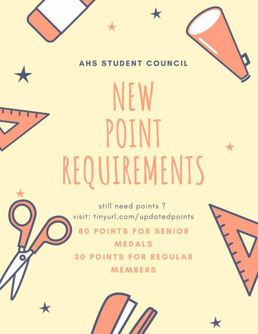 Hey Bulldogs! Due to unfortunate circumstances, we have decided to decrease the point requirements for you guys!
We have made it so regular members need 30 points and for senior medals, you need 80 points!