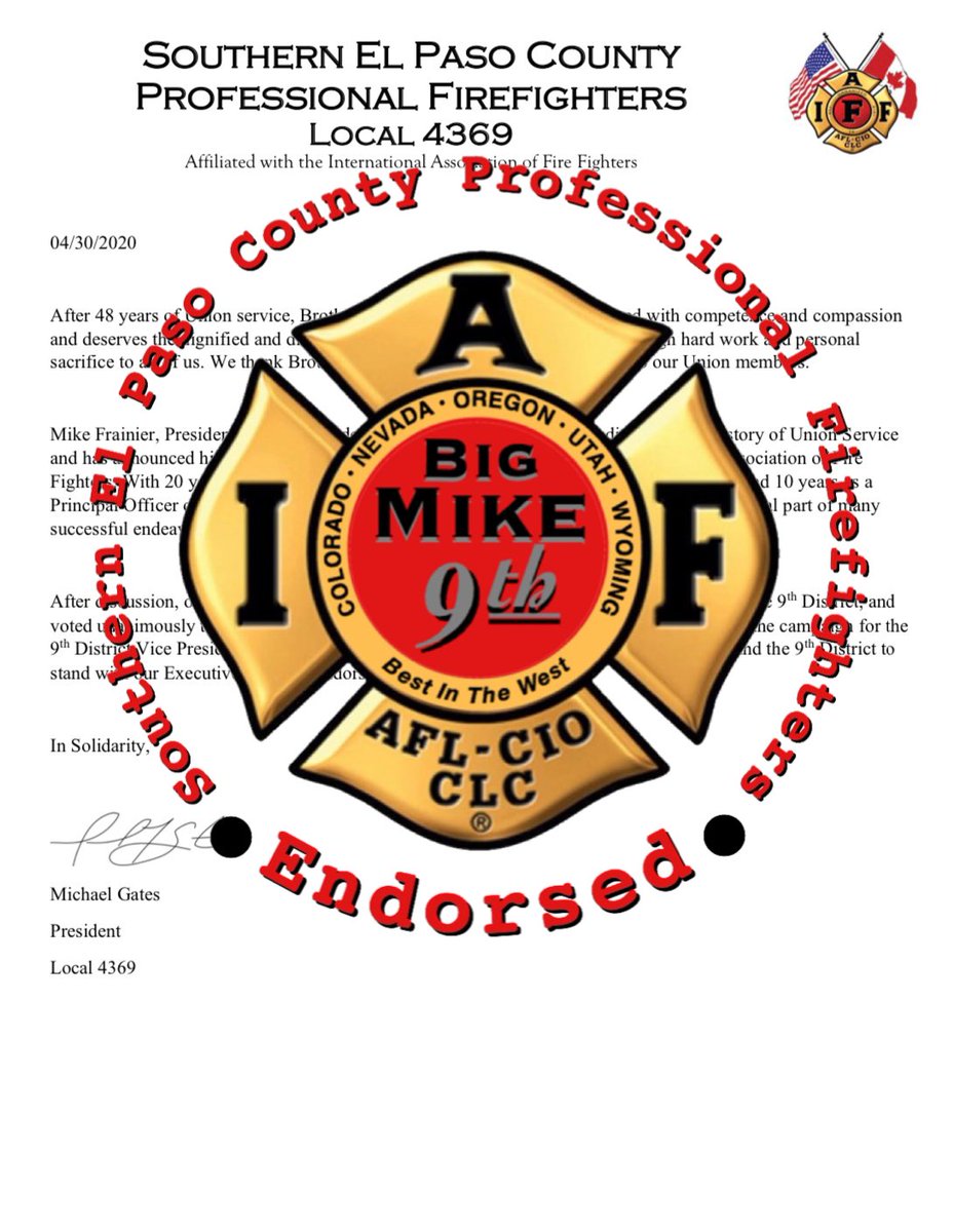 BigMike9th's tweet photo. Thank you Southern El Paso County Professional Firefighters for your support! #EveryLocalCounts in #OurIAFF9th! #BestInTheWest #BigMike9th2021 https://t.co/H0yp0Ftj96