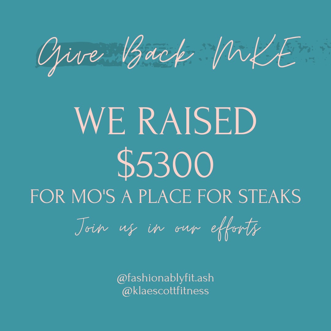 fASH_ionablyfit's tweet photo. After all the donations rolled in for last weeks #GIVEBACKMKE workout we have a new grand total!!! $5300 is going to the staff at Mo's A Place for Steaks. 

Thank you! Join us to make a difference in Mke
#MilwaukeeStrong #Inthistogethermke #GoodthingsBrewing #MKEaDifference https://t.co/ac0BpofTJa