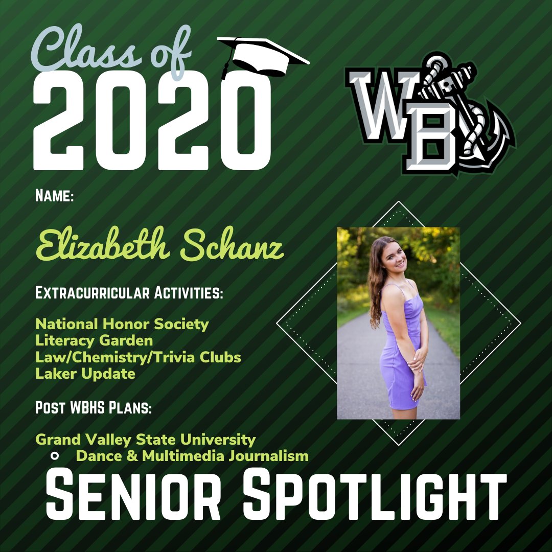 wbloomfieldschl's tweet photo. Today's WBHS Senior Spotlight is Elizabeth Schanz. Congratulations to Elizabeth on her senior year! To nominate a member of the class of 2020, fill out the form here: https://t.co/47CECI0ZOy https://t.co/BjwByW8Wqr
