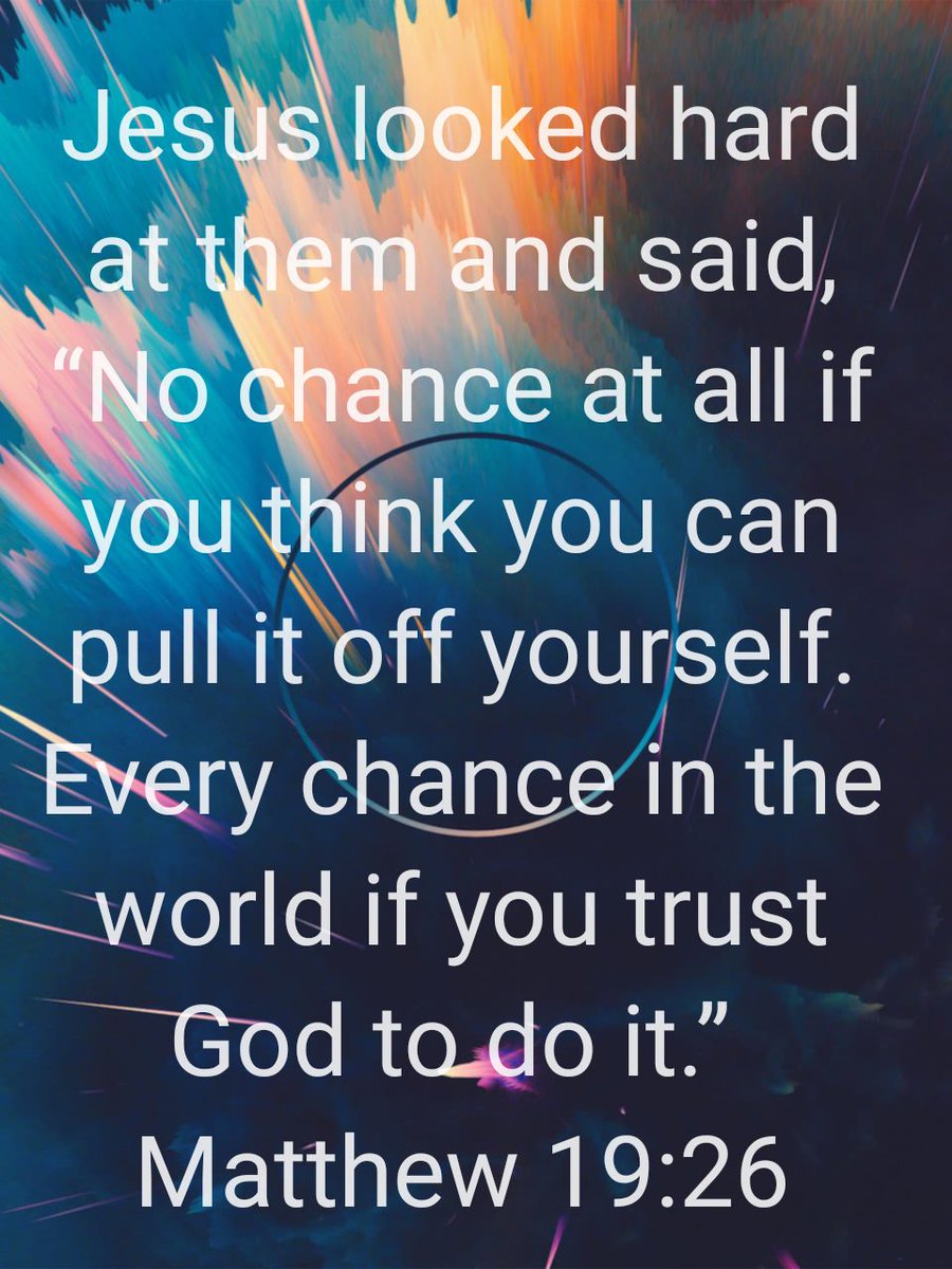 Jesus looked hard at them and said, “No chance at all if you think you can pull it off yourself. E…
bible.com/bible/97/mat.1…