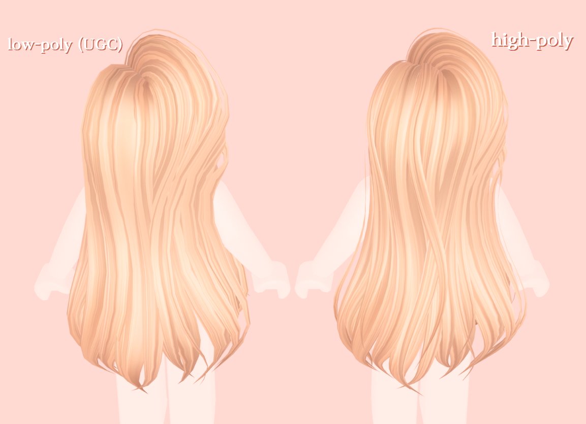 Teddy On Twitter Last One I Promise Long Flowy Hair Based On Elsa With Her Hair Down Made A Ugc Version Too Still Too Long Lol 1 183 Verts A Medium - roblox elsa hair