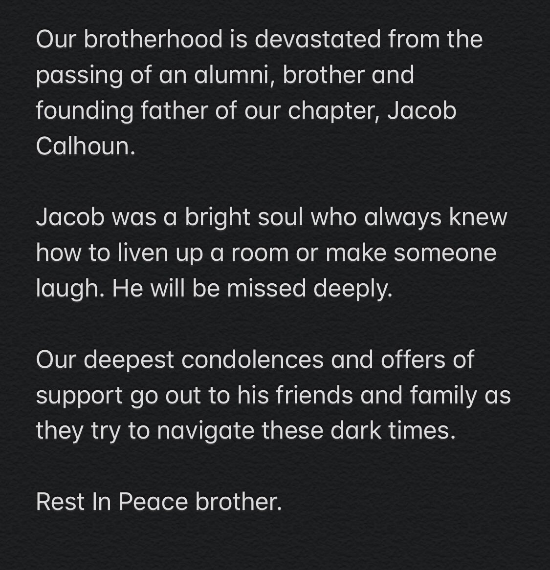 AlphaSigUCCS's tweet photo. Rest In Peace brother. https://t.co/2Sn22p6OJm