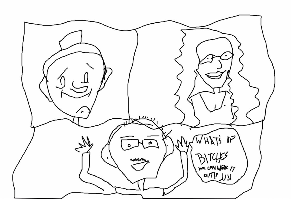 I had a zoom call with my dad and sister and my dad used the white board feature to draw us 