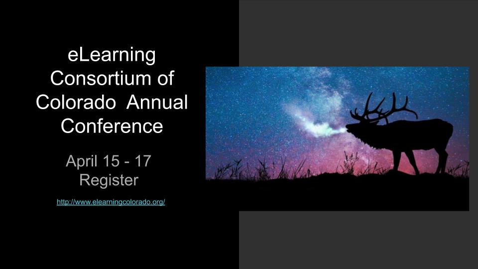 elccolorado's tweet photo. Session recordings from eLearning Consortium of Colorado (eLCC) now up! Lots of sessions on #onlinelearning #remotelearning 
#edcolo #edchat #eLCC2020 https://t.co/wyKgDoic2G