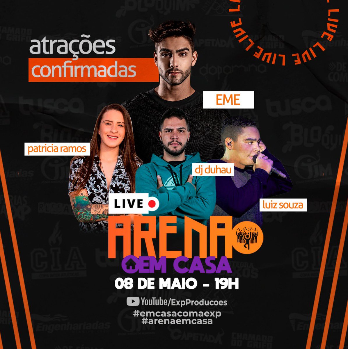 EXP_Producoes's tweet photo. Confira as atrações da live Arena em Casa! Vai ter para todos os gostos!

Se você ainda não se inscreveu no nosso canal no YouTube, não perca tempo!

#emcasacomaexp #arenaemcasa

https://t.co/wF1Oe71rJr via @YouTube https://t.co/wivUJe419k