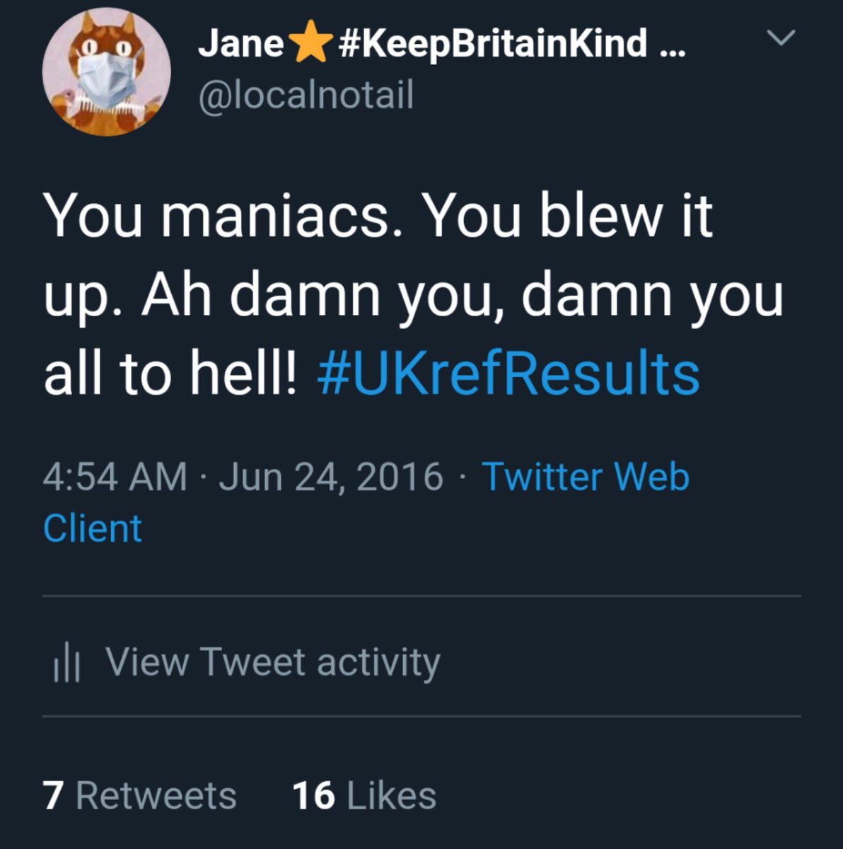 Maybe you'd like to find out what you tweeted on a specific day?Like the day of the EU referendum resultSearch for: "(from:Localnotail) until:2016-06-25 since:2016-06-24" - with your username in not mine. See what you findHere's mine  https://mobile.twitter.com/search?q=%20(from%3ALocalnotail)%20until%3A2016-06-25%20since%3A2016-06-24&src=typed_query