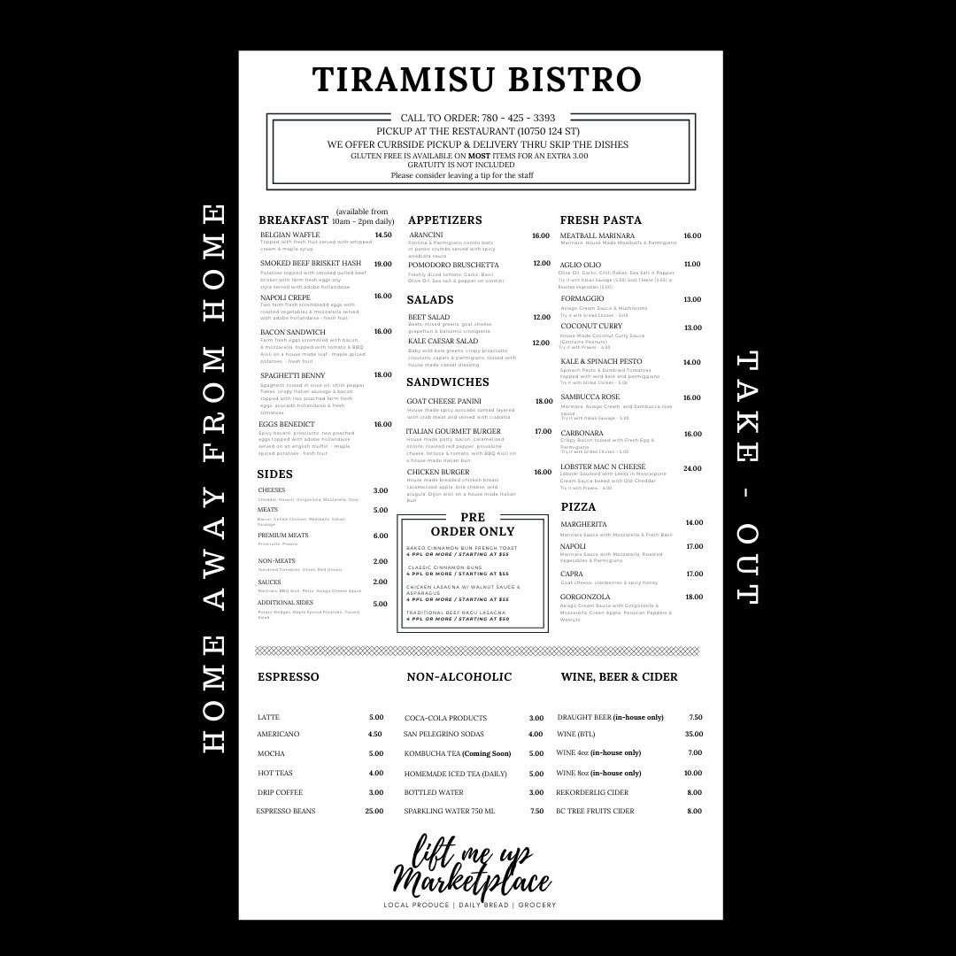 Tiramisu Bistro & LiftMeUp Market tweet media