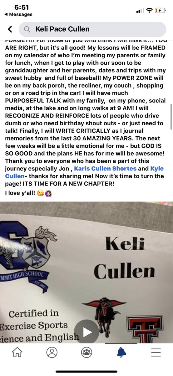 I don’t tweet often but I have to share this for my Momma. She has decided to retire from teaching after this school year. She is the PERFECT example of making a difference, and staying committed to things that work. She influenced so many lives during her career.. <a href="/momma_keli/">Keli Cullen</a>