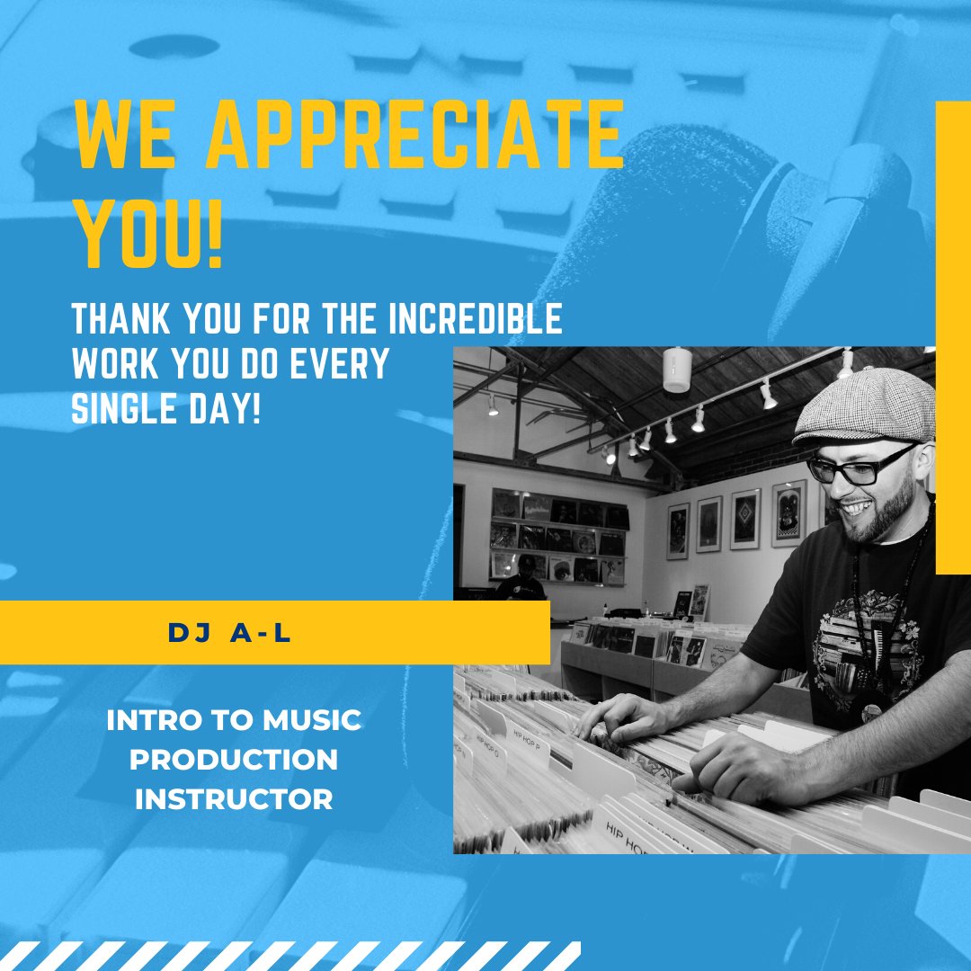 YouthonRecord's tweet photo. Meet our Partner Artist: DJ A-L! As a partner artist, A-L regularly teaches classes and workshops at Youth On Record. Thank you for enriching our students' lives every day you share your art and knowledge with them!
#PartnerArtist #DJ #Denver #BestOf #MusicEducation https://t.co/LAY2BHFd0Q