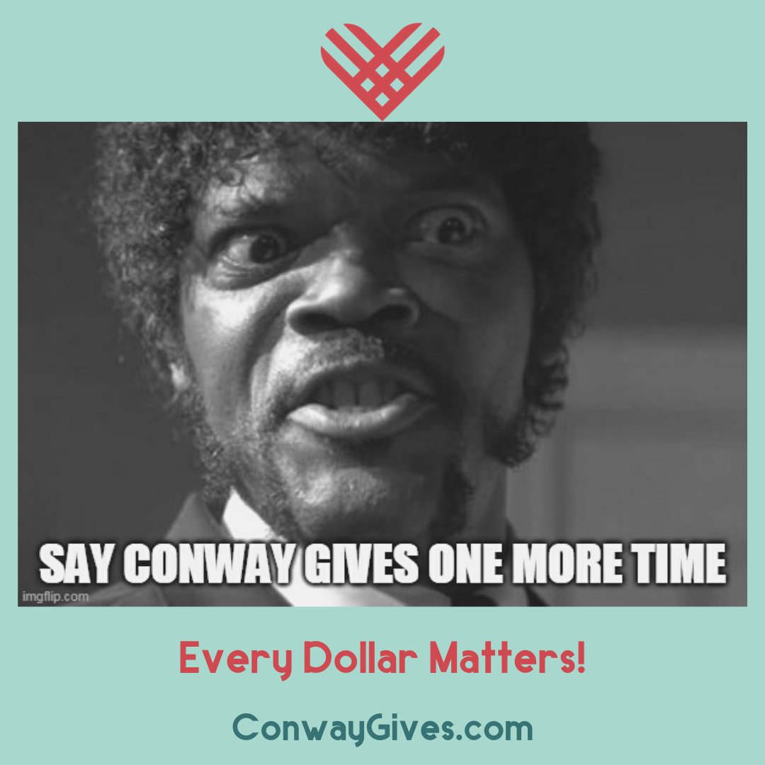 ConwayGives's tweet photo. I know we've been wearing you out today. Hopefully, you've been having fun along with us. Seriously though...have you donated yet because every dollar really does matter to a family trying to keep a roof over there heads.  #NeighborsHelpingNeighbors #GivingTuesdayNow #LetsRally https://t.co/hrA5cKYkgE