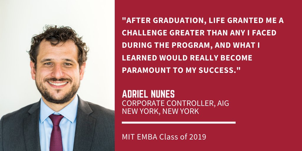 MIT_EMBA's tweet photo. Starting a new job? Learn how frameworks from MIT helped Adriel Nunes, EMBA ’19, tackle challenges from day one. #MITEMBA  https://t.co/OcyOGA1WEQ https://t.co/yTKZYDxlc8