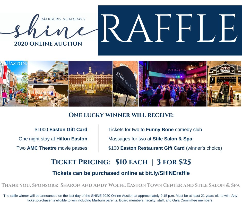 marburnacademy's tweet photo. Our upcoming SHINE 2020 Online Auction will also feature our annual Easton raffle. Details and tickets are available NOW at https://t.co/kQjsF6mPQr. https://t.co/2sBq5r8cEJ