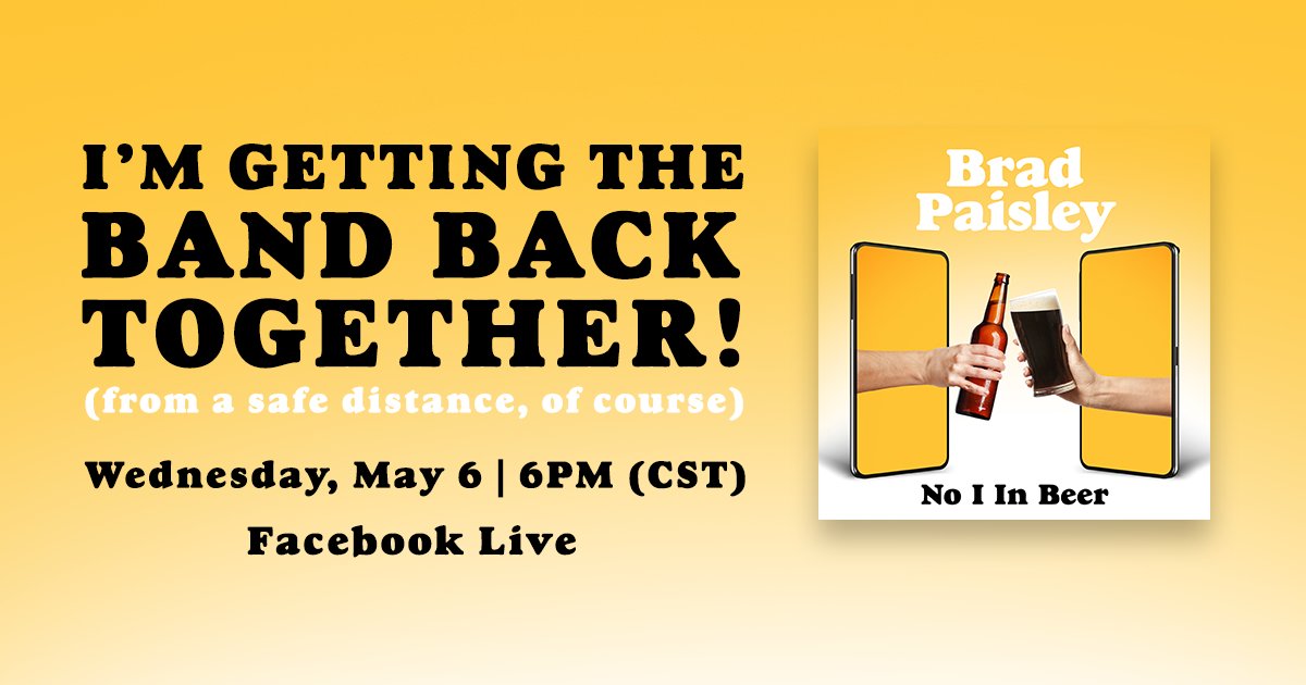 Tomorrow night...the band is getting back together. Well, I’m not letting them in the house, but you will see what I mean. 6PM CST on my Facebook page!