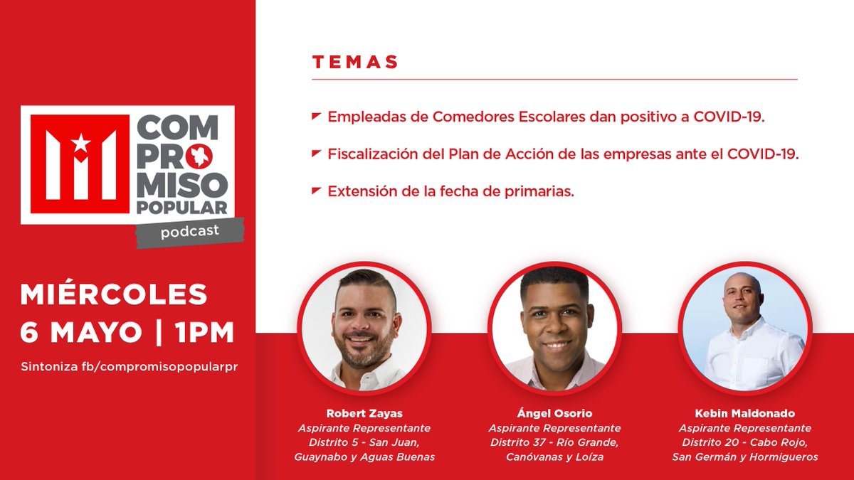 compopularpr's tweet photo. ¡Mañana continuamos con #CompromisoPopular Podcast! 
¡Conéctate a la 1PM 🎧! ☞ https://t.co/P81FUqgUC1 https://t.co/Kp5Uh5VtS8