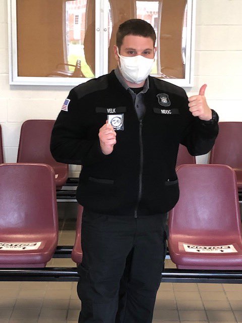 Stephenson_G4's tweet photo. Administrative staff at MRF present coins to employees for their dedication and hard work during these challenging times @MDOCCFA @MDOCFOA @SteeceKris @EricHerbert14 @RobertLeduc12 @MichiganDOC https://t.co/hw4gA0eyzr